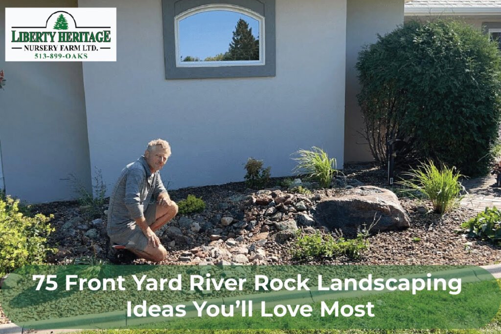 Front Yard River Rock Landscaping